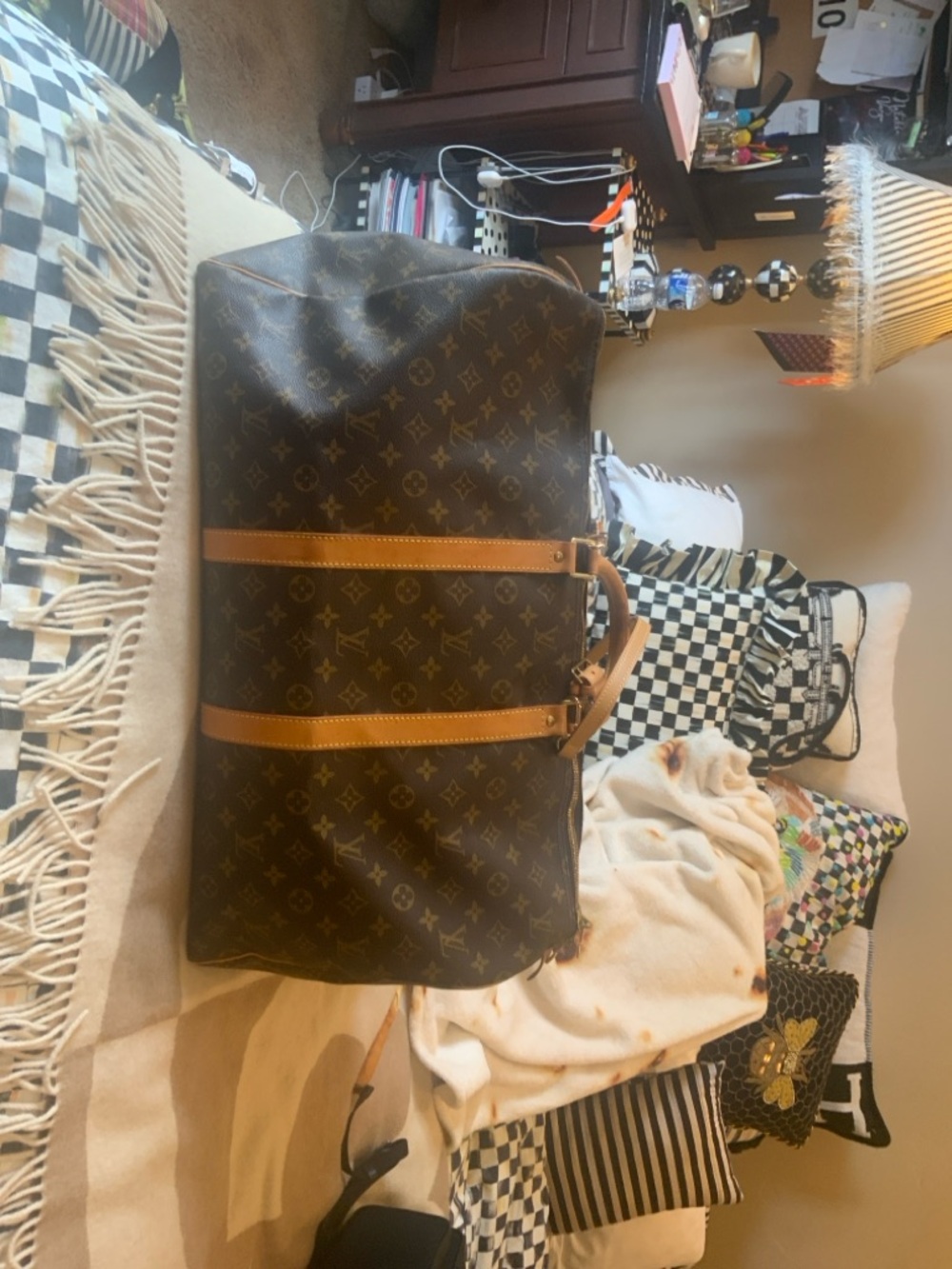 Louis Vuitton Monogram Canvas Duffel with Natural Leather Trim - Picture 7 of 10
